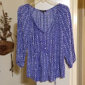 2X Rayon Batik print 3/4 sleeve Blouse